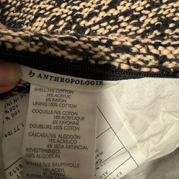 Anthropologie All Roads Yucca Ivory Black Tufted Tassels Pillow NWOT 18x18 - Picture 7 of 7